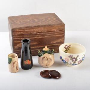 Chabako Wooden Storage Box Japanese Tea Ceremony Sets T 082