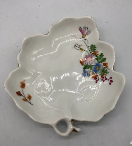 Beautiful Antique Used Old Porcelain Saucer Maple Leaf Kuznetsov 15 5 14 5c Gift