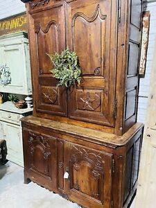 Antique French Provincial Gentlemens Armoire Wardrobe Cabinet Early 1800s