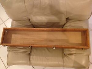 Large Vintage Wood And Glass Counter Display Case For Sword Memorabilia