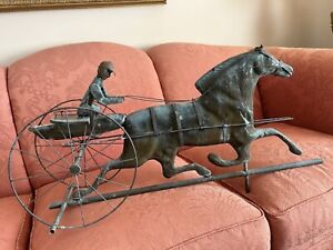 Vintage Copper Sully And Horse Weathervane