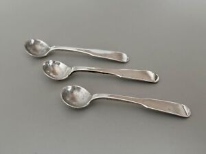 3 Antique Old Newbury Crafters Sterling Silver Salt Spoons Moulton 25 Each