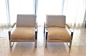 1970 S Milo Baughman Flat Arm Lounge Chairs For Directional