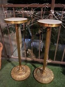 Art Deco Gilded Flower Pedestal Brass Plant Stand Antique Table Stand