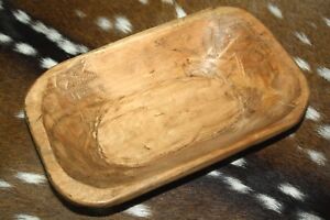 Carved Wooden Dough Bowl Primitive Wood Trencher Tray Rustic Home Decor 8 12 