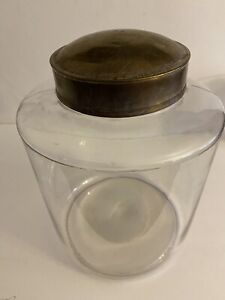 Early Mid 1800s Hand Blown Glass Apothecary Jar Original Lid 8 1 2 