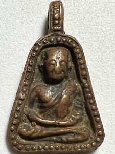 Phra Lp Ngern Rare Old Thai Buddha Amulet Pendant Magic Ancient Idol 26