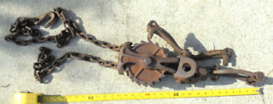 Antique Large Dillon Chain Hoist Fence Stretcher Puller With Chain Working Cond