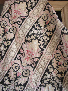 Quilt Antique French Art Nouveau Pink Blanket Black Linen Back