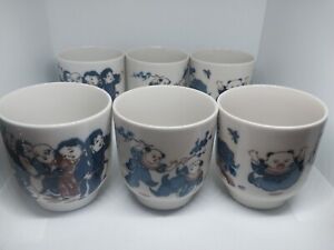 Set Of 6 Karako Boys Small Tea Cups Made In Japan