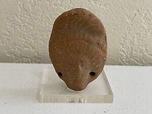 Antique Likely Ptolemaic Period Greek Egypt Pottery Shard Head On Acrylic Stand