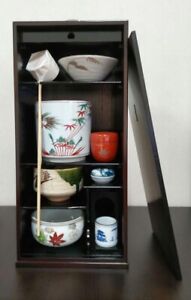 Tea Ceremony Utensils Sets Chabako Wooden Shelf Painted Tea Utensils 75