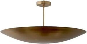 6 Light Elegant Ceiling Flushmount Light Pendant Mid Century Modern Raw Brass
