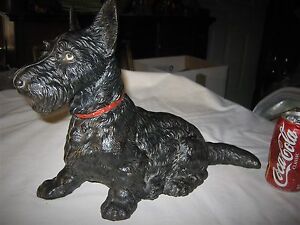 Antique 16 Hubley Scottish Terrier Dog Cast Iron Art Statue Home Door Doorstop