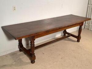 8 Foot French Antique Farm Table Desk Library Table In Solid Oak