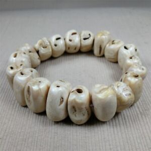 Ancient Natural Teeth Polishing Bead Bracelet 22x17mm