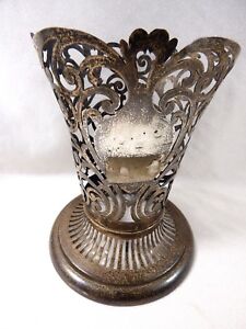 Vtg Antique Late 1800 S Watson Pierced Sterling Silver Vase Holder 6 5oz