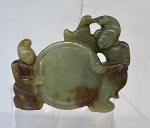 Chinese Antique Jade Figure Ming Thru Qing 3 1 2 Inches
