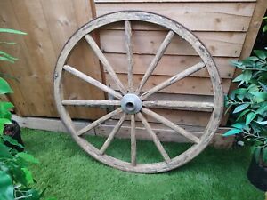 Vintage Old Wooden Cart Wagon Wheel 77 Cm 21 Kg Free Fast Delivery