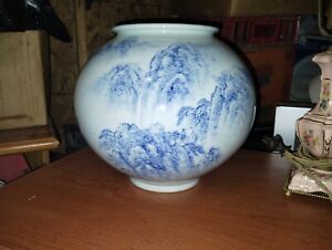 Celadon Green Glazed Ceramic Pottery Korean Vase Signed By The Maker