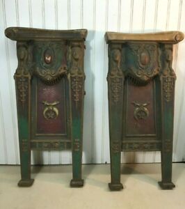 Antique Pair American Seating Theater Cast Iron Side Seat Light Shriners