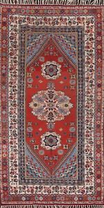 Antique Geometric Tribal Sarouk Farahan Area Rug Handmade Oriental Carpet 5 X9 