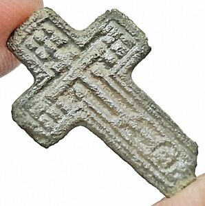Medieval Byzantine Cross Pendant Russian Calvary Orthodox Church Artifact C