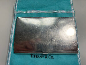 Vintage Tiffany Co Silver 925 Collectible Business Card Case With Bag