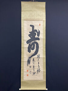Chinese Hanging Scroll Bold Kanji Calligraphy Artist Seal