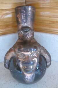 Antique Large Huge 3 Glass Ball Cast Iron Claw Feet With Lions Head Table Leg