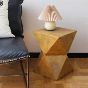 Outdoor Lightweight Concrete Side Table Elegant Geometric Accent Table Handmade