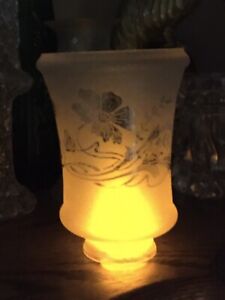 Antique Light Shade Frosted Glass Gas Kerosene Diy Farmhouse Chic Decor Candle