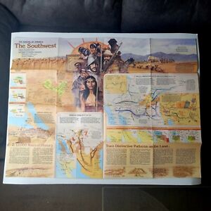 Vintage 1982 National Geographic Map Southwest Usa The Making Of America L K 