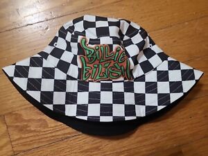 Billie Eilish Checkered Black And White Plaid Double Sided Wearing Bucket Hat