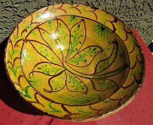 Fine Antique Kashan Nishapur Glazed Persian Footed Bowl Middle Eastern Islamic