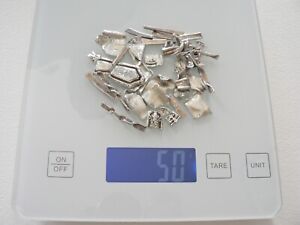 Sterling Silver 50 Grams Clean Scrap Lot Ready For Melting Down Casting