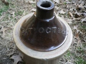 Antique Embossed Pat D Oct 3 1882 Stoneware Whiskey Jug