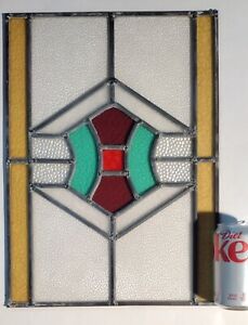 Antique Stained Glass Window 12 5 X 17 5 