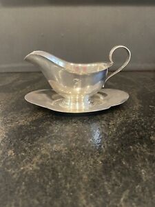 Gorham 709 Sterling Silver Gravy Boat With Attached Underplate