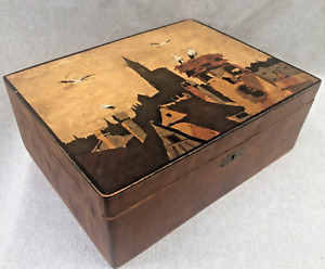 Large Antique French Artist Painting Box Mid 1900 S Wood Strasbourg France