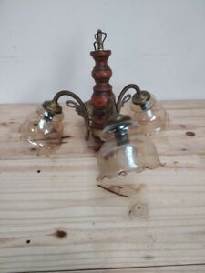 Vintage Lamp Sconce Light In Brass Wood Glass Abajurs From 60 S Chandelier