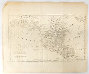 Antique 18th Century Map Of North America With Hawaii Bowen Thomas Charles Cook