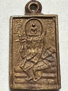 Phra Prom 4 Face Lp Doo Rare Old Thai Buddha Amulet Pendant Magic Ancient Idol 8