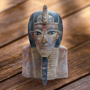 Ancient Egyptian Pharaonic Vintage Antique Head Bust Handmade Stone Carved