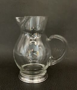 Vintage 1970 S Wallace Sterling Silver Glass Cocktail Pitcher
