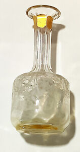 Antique Glass Perfume Bottle Converted Vase 4 25 Gilded Signed Hand Painted