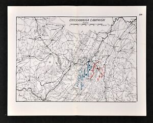 Civil War Map Chickamauga Campaign Battle Chattanooga Missionary Ridge Tennessee