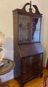 Antique Secretary Desk Cabinet With Drawers 1949