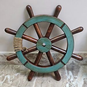 Wooden Ship Wheel 25 Nautical Antique Pirate Wall Collectible Brown Heavy