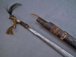 Antique Indonesian Dayak Headhunters Sword Mandau Ihlang Kalimantan Borneo